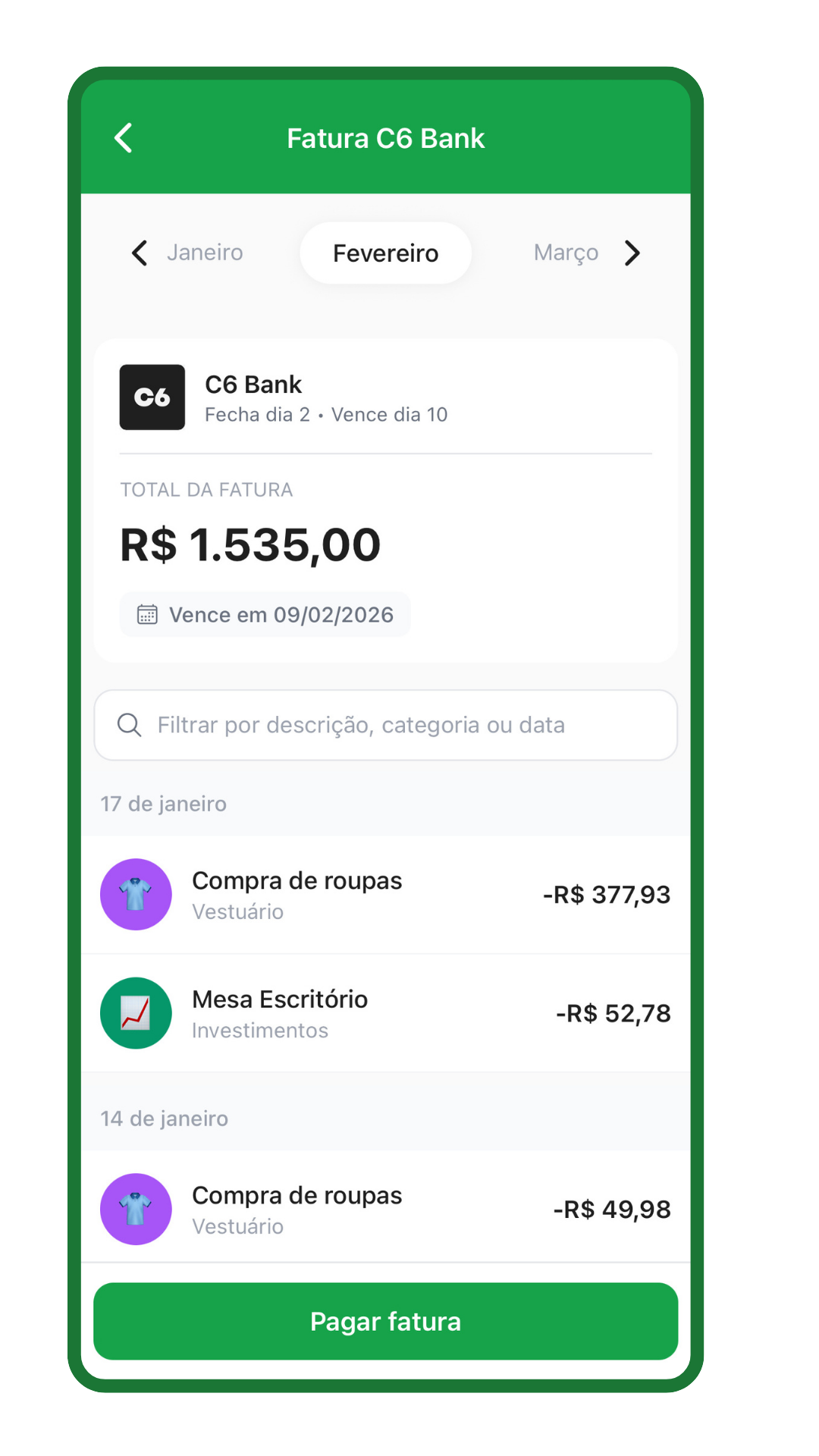 Fatura Cartão ContAI